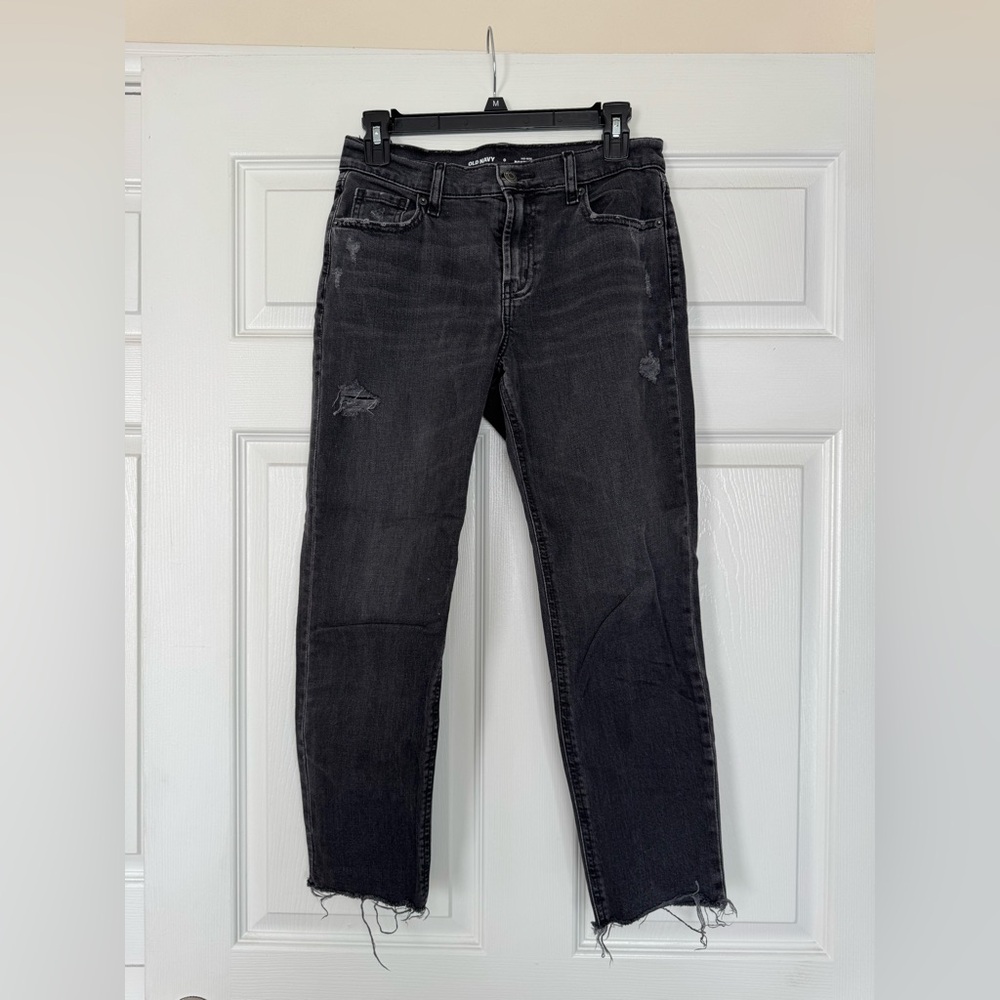 Old Navy Boyfriend Distressed Black Jeans